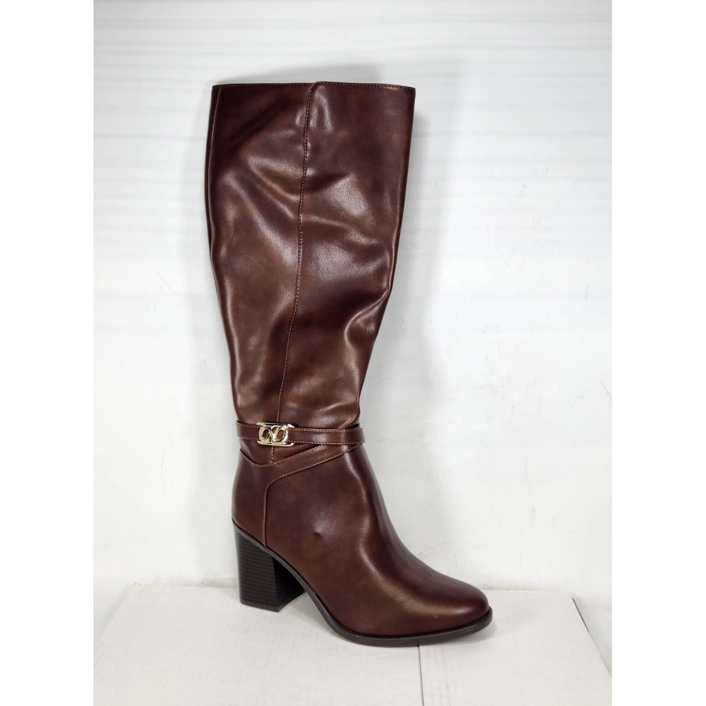 Naturalizer Boots Women Size 8.5 Cappuccino Knee High Block Heel Jane
